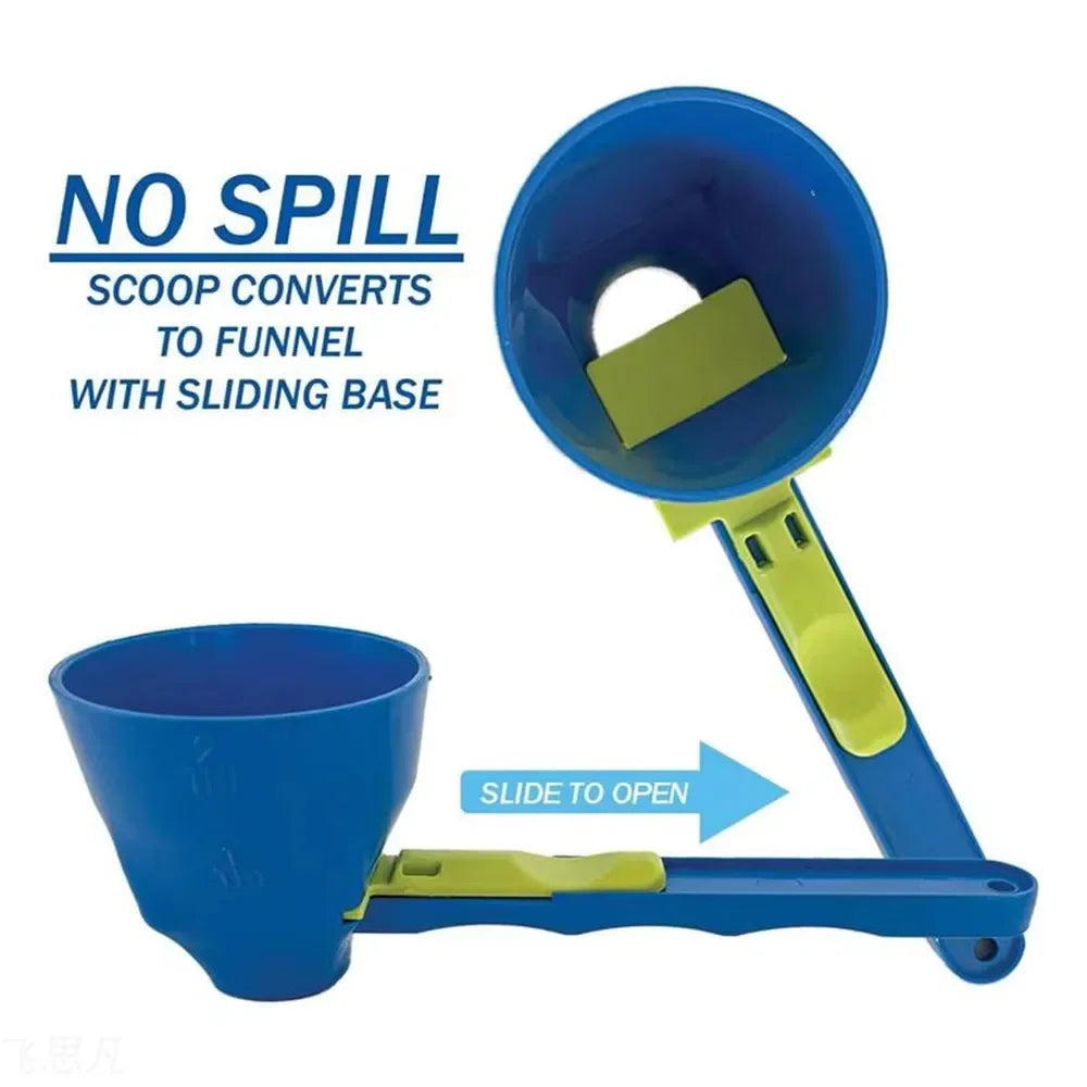 "No-Spill Scoop & Funnel Tool – Multi-Purpose Kitchen Gadget