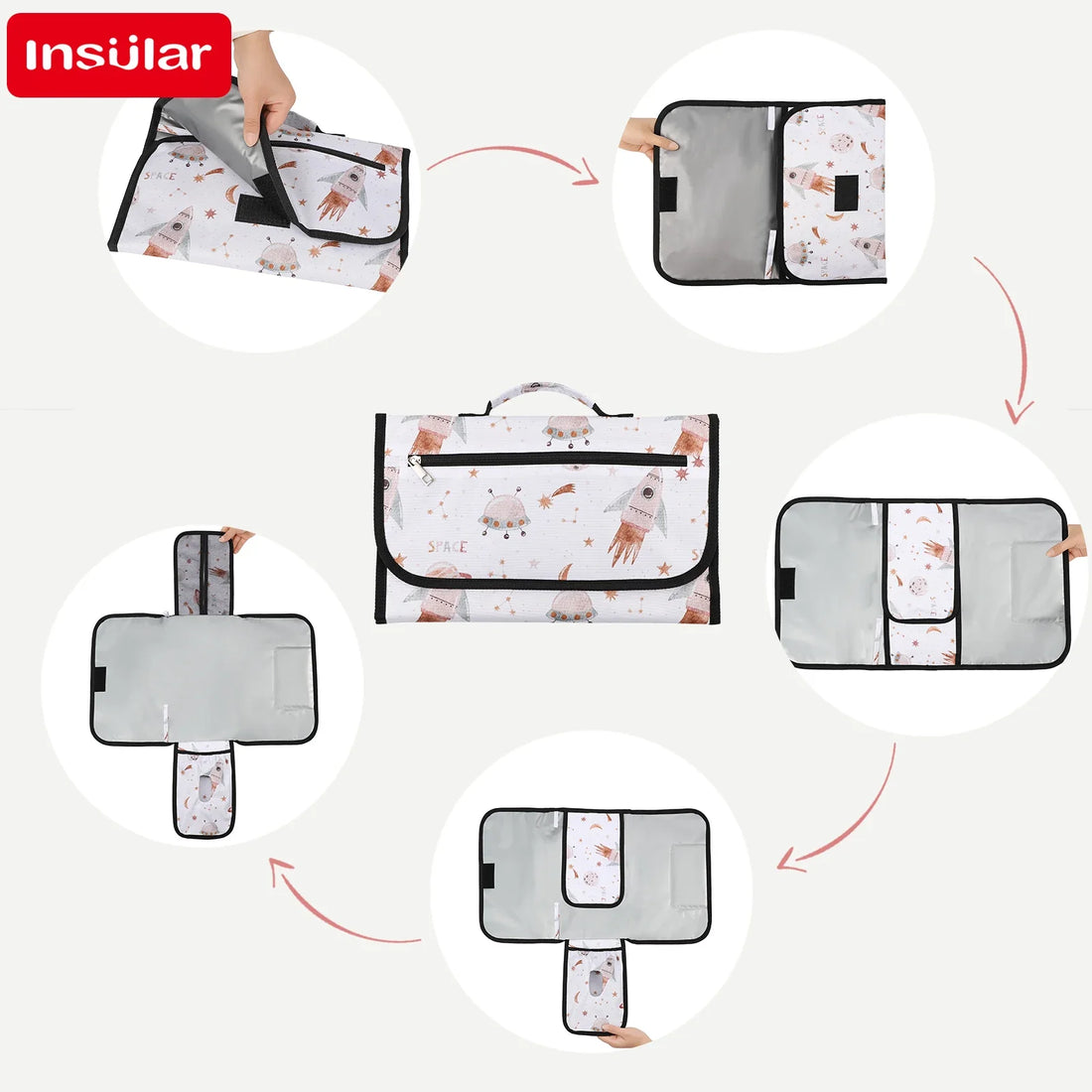 Cute Baby Bottle with Portable Diaper Changing Pad