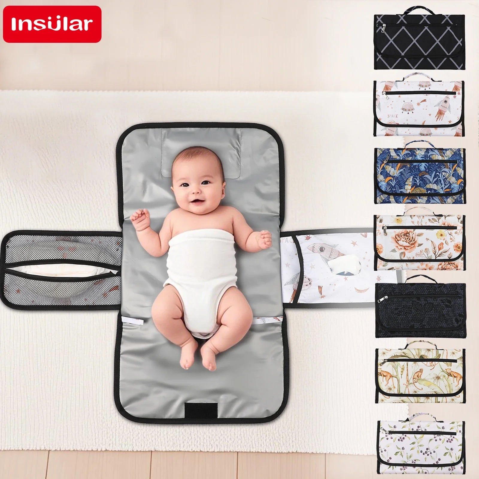 Cute Baby Bottle with Portable Diaper Changing Pad