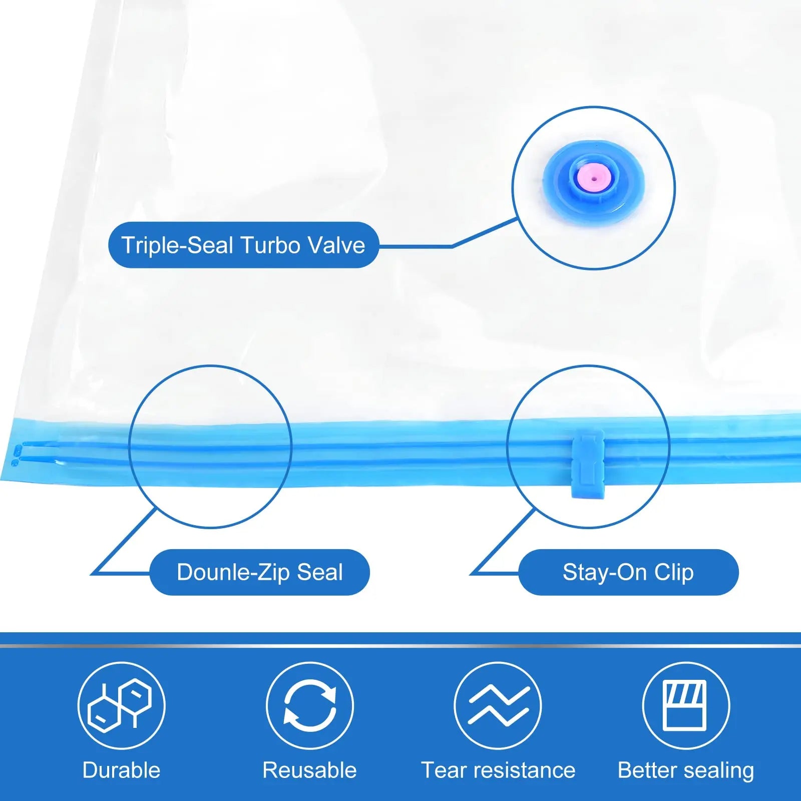 Transparent Vaccum Storage Bag 04 pcs