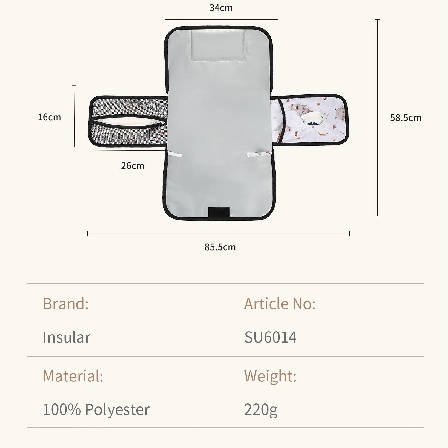 Cute Baby Bottle with Portable Diaper Changing Pad