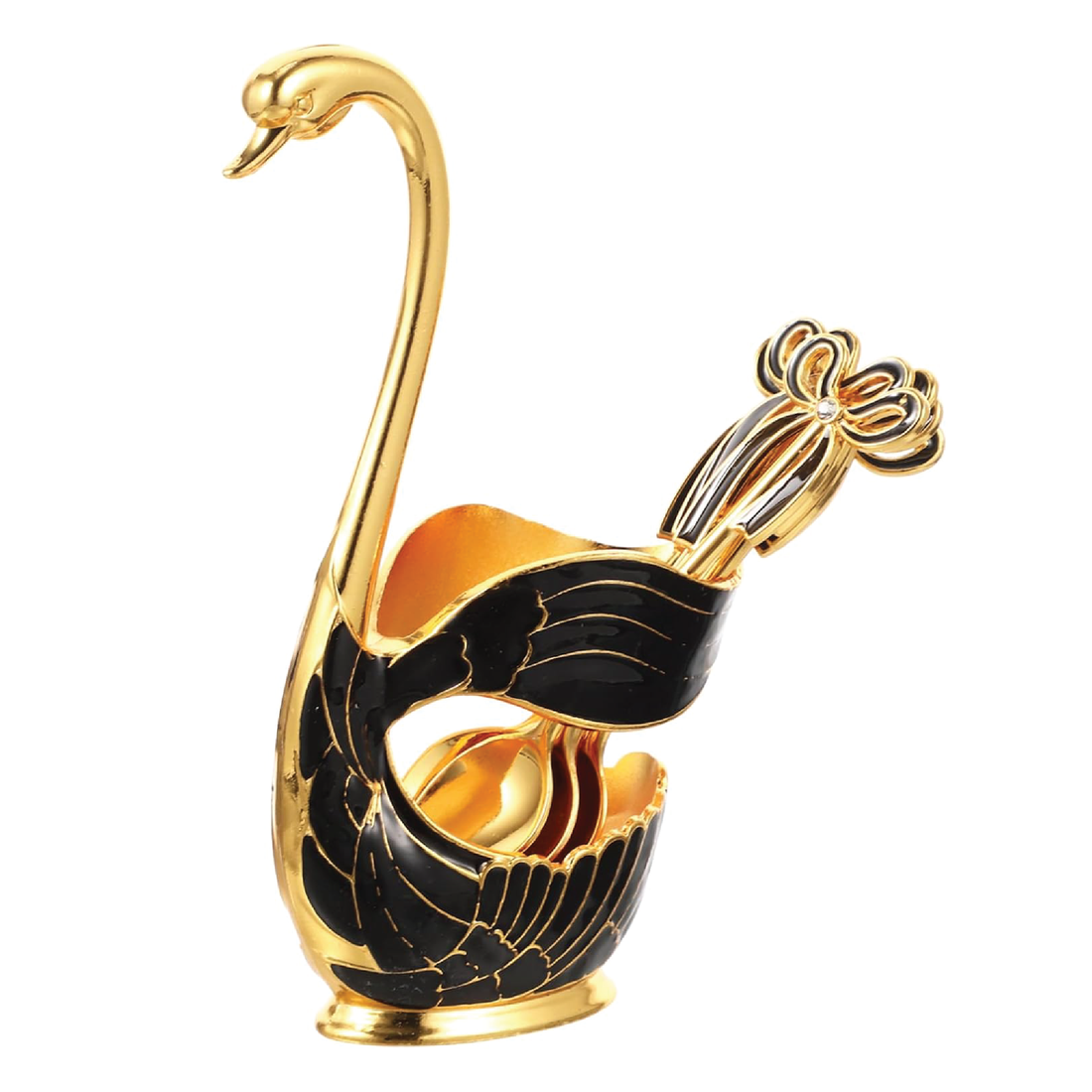 Swan Spoon Set with FREE Egg Spoon Holder – Elegant Dining Cutlery